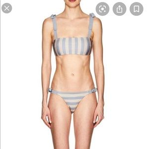 Striped bandeau bikini